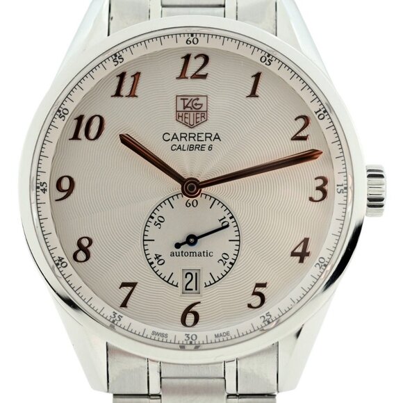 Men's Tag Heuer 39mm Carrera Auto Calibre 6 White Dial SS Watch! WAS2112.BA0732! - Picture 1 of 11